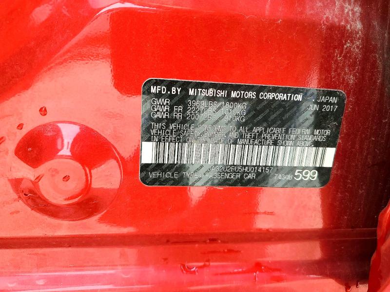 64771136 :رقم المزاد ، JA32U2FU5HU014157 vin ، 2017 Mitsubishi Lancer مزاد بيع