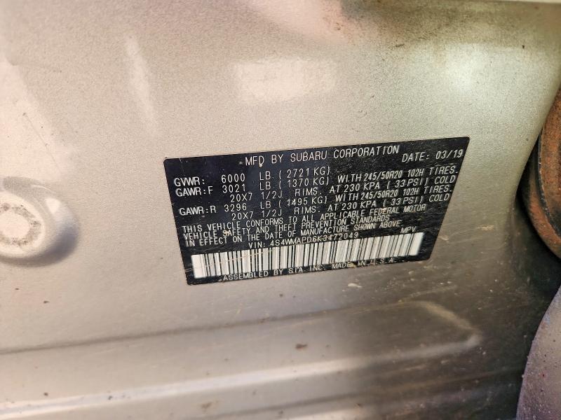 Aukcja sprzedaży 2019 Subaru Ascent, vin: 4S4WMAPD6K3472049, numer aukcji: 66287396