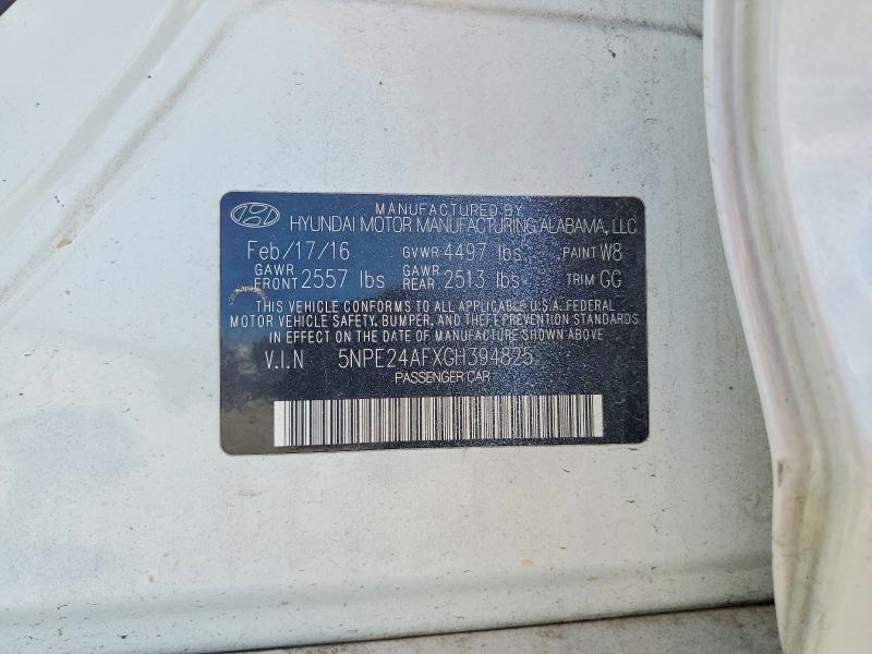 Aukcja sprzedaży 2016 Hyundai Sonata, vin: 5NPE24AFXGH394825, numer aukcji: 63307476