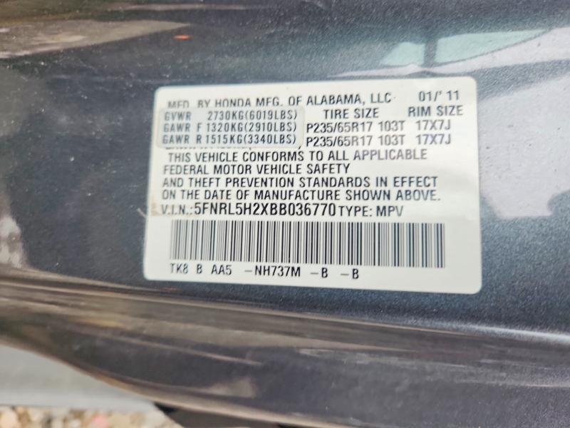 Aukcja sprzedaży 2011 Honda Odyssey, vin: 5FNRL5H2XBB036770, numer aukcji: 67280196