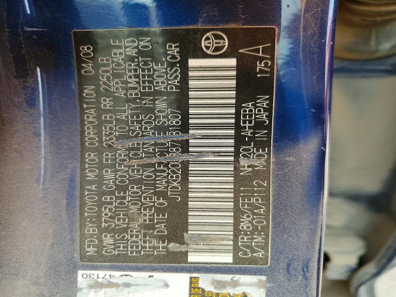 63724776 :رقم المزاد ، JTDKB20U887781807 vin ، 2008 Toyota Prius مزاد بيع