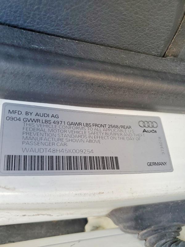 Auction sale of the 2005 Audi A4, vin: WAUDT48H45K009254, lot number: 62845416