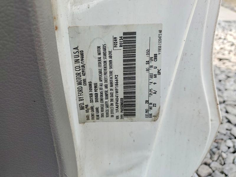 65162576 :رقم المزاد ، 1FAFP4041WF186692 vin ، 1998 Ford Mustang مزاد بيع