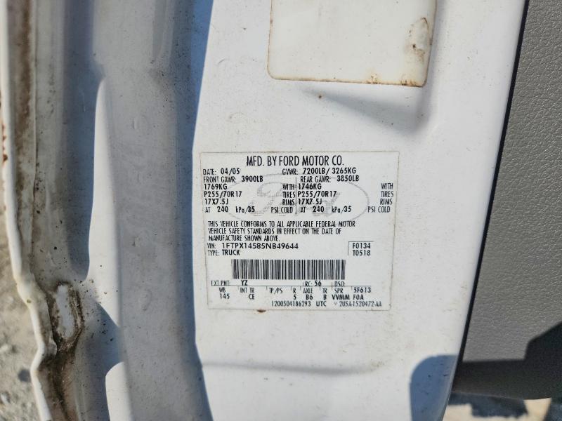 Продаж на аукціоні авто 2005 Ford F150, vin: 1FTPX14585NB49644, номер лоту: 64483286