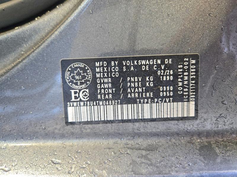 Продаж на аукціоні авто 2026 Volkswagen Jetta, vin: 3VWEW7BU4TM046927, номер лоту: 64752566