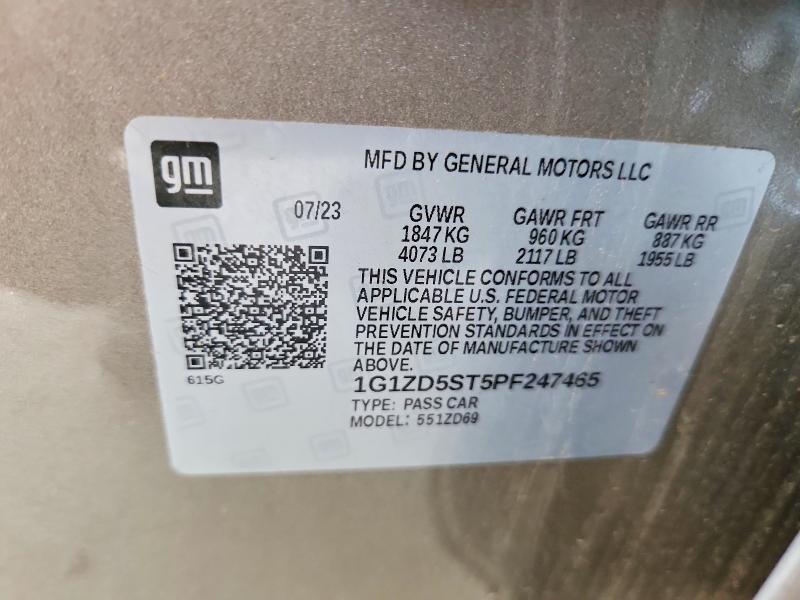 Продаж на аукціоні авто 2023 Chevrolet Malibu, vin: 1G1ZD5ST5PF247465, номер лоту: 65596066