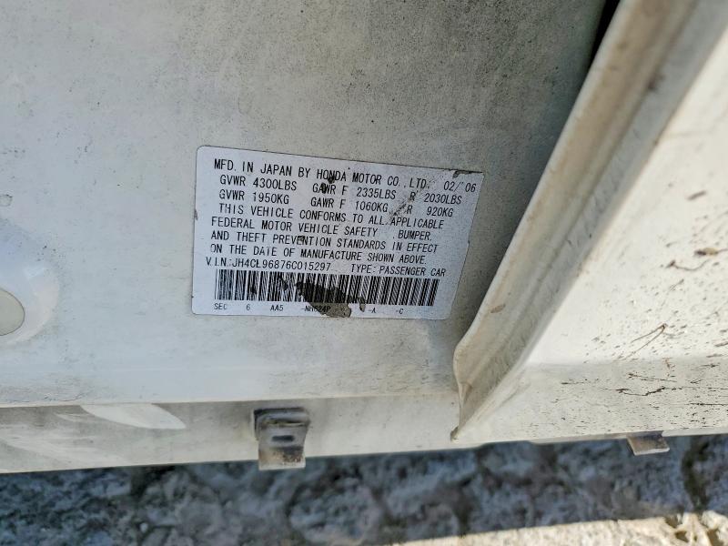 Aukcja sprzedaży 2006 Acura Tsx, vin: JH4CL96876C015297, numer aukcji: 64775586