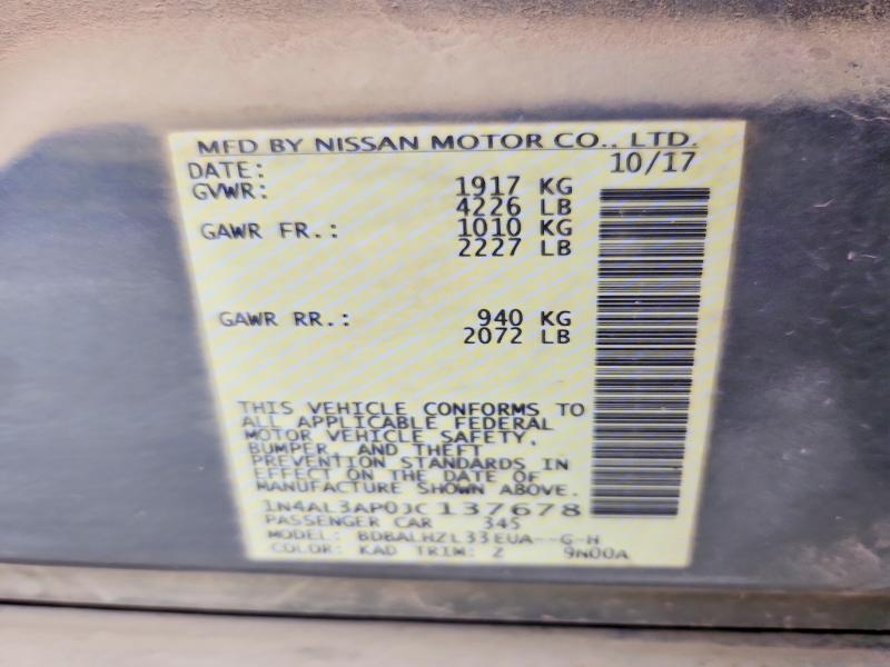 Продажа на аукционе авто 2018 Nissan Altima, vin: 1N4AL3AP0JC137678, номер лота: 66115786