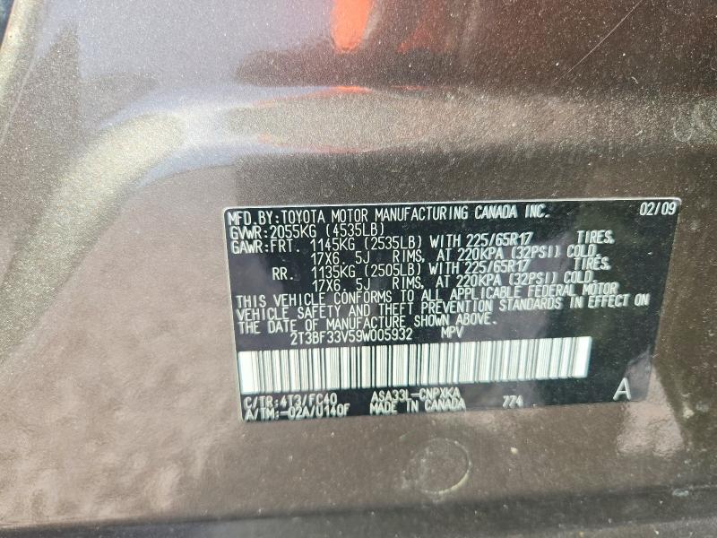 Продажа на аукционе авто 2009 Toyota Rav4, vin: 2T3BF33V59W005932, номер лота: 65402486