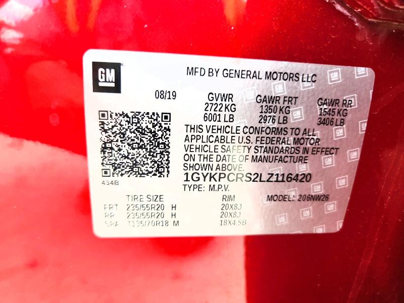 Auction sale of the 2020 Cadillac Xt6, vin: 1GYKPCRS2LZ116420, lot number: 66072936
