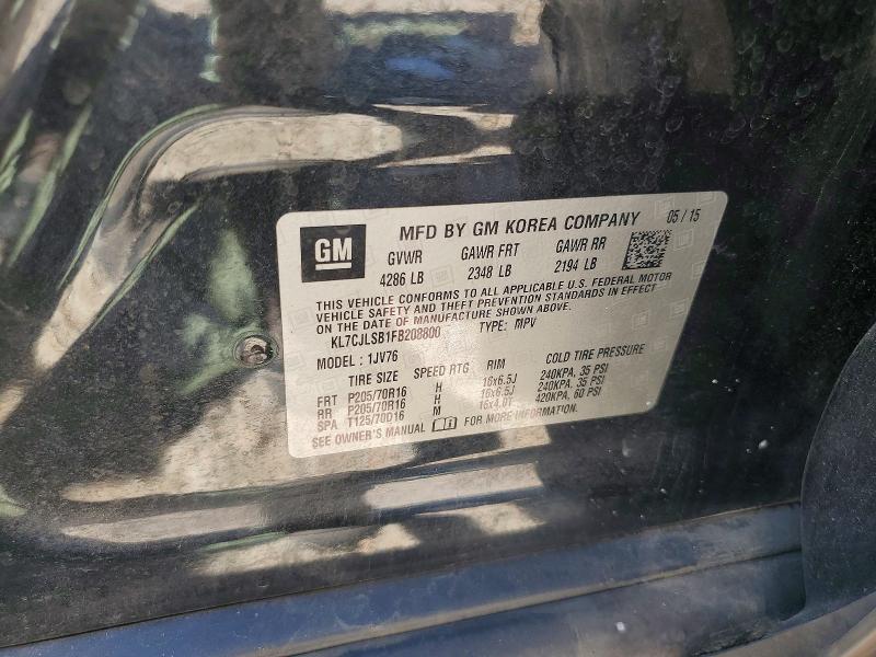 Продажа на аукционе авто 2015 Chevrolet Trax, vin: KL7CJLSB1FB208800, номер лота: 64218386