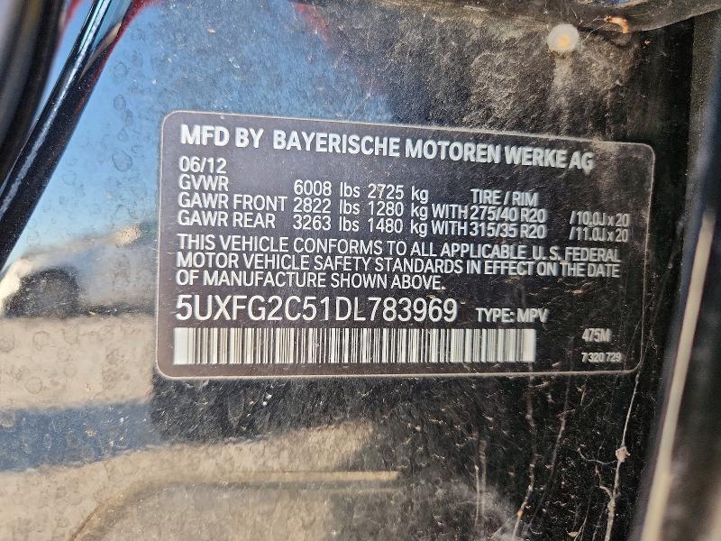 Продаж на аукціоні авто 2013 Bmw X6, vin: 5UXFG2C51DL783969, номер лоту: 65102636