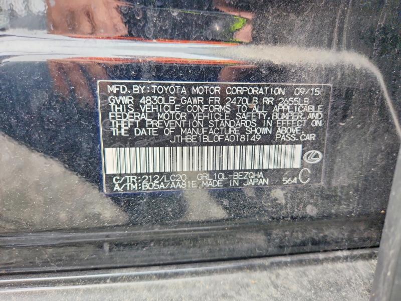 Продаж на аукціоні авто 2015 Lexus Gs 350, vin: JTHBE1BL0FA018149, номер лоту: 64665686