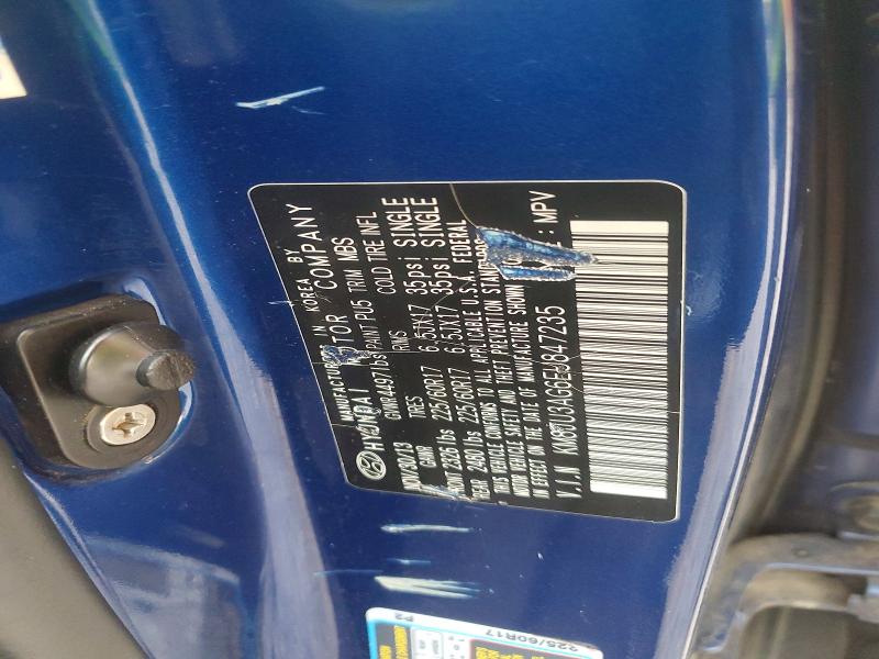 66826396 :رقم المزاد ، KM8JU3AG6EU847235 vin ، 2014 Hyundai Tucson مزاد بيع