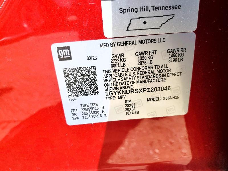 2023 Cadillac Xt5 მანქანა იყიდება აუქციონზე, vin: 1GYKNDRSXPZ203046, აუქციონის ნომერი: 66282906