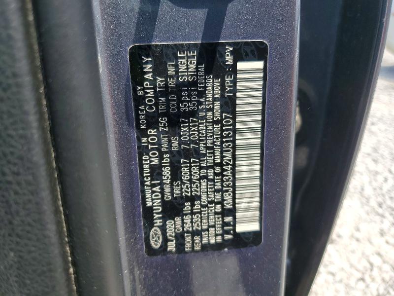 2021 Hyundai Tucson მანქანა იყიდება აუქციონზე, vin: KM8J33A42MU313107, აუქციონის ნომერი: 65692946