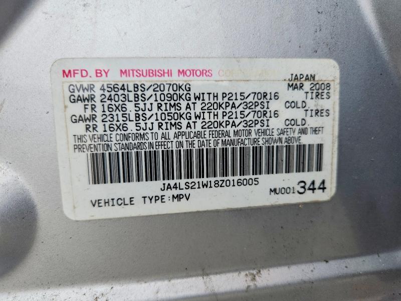 Aukcja sprzedaży 2008 Mitsubishi Outlander, vin: JA4LS21W18Z016005, numer aukcji: 65988756