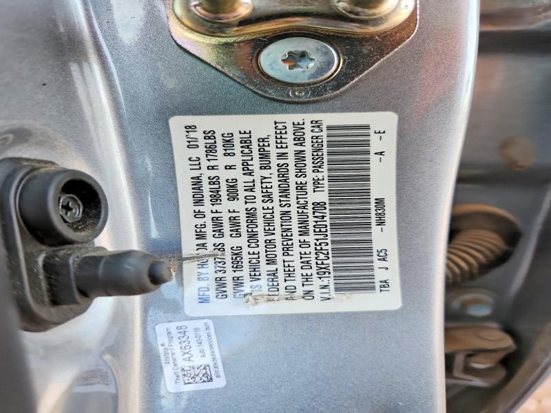 Aukcja sprzedaży 2018 Honda Civic, vin: 19XFC2F51JE014708, numer aukcji: 65162806