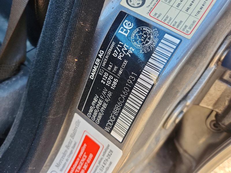 Aukcja sprzedaży 2012 Mercedes-benz C, vin: WDDGF8BB6CA601931, numer aukcji: 64236626