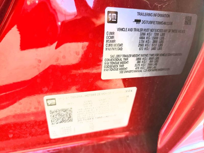 Продажа на аукционе авто 2021 Gmc Sierra, vin: 3GTU9FET8MG461106, номер лота: 63583766
