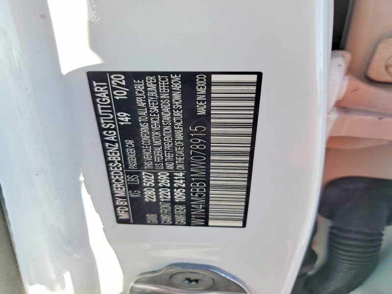 2021 Mercedes-benz Glb მანქანა იყიდება აუქციონზე, vin: W1N4M5BB1MW078915, აუქციონის ნომერი: 65315426