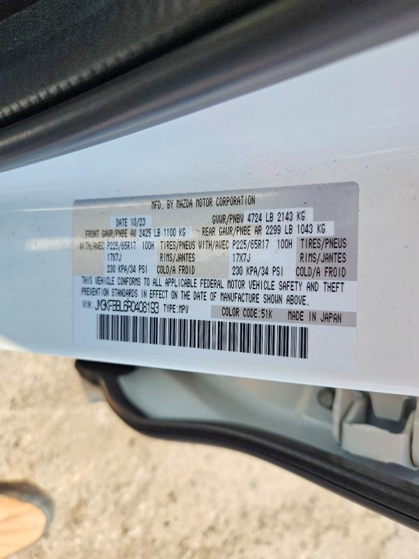 Aukcja sprzedaży 2024 Mazda Cx-5, vin: JM3KFBBL6R0408193, numer aukcji: 64223596