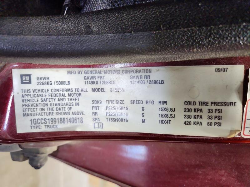 2008 Chevrolet Colorado მანქანა იყიდება აუქციონზე, vin: 1GCCS199188140618, აუქციონის ნომერი: 65857716