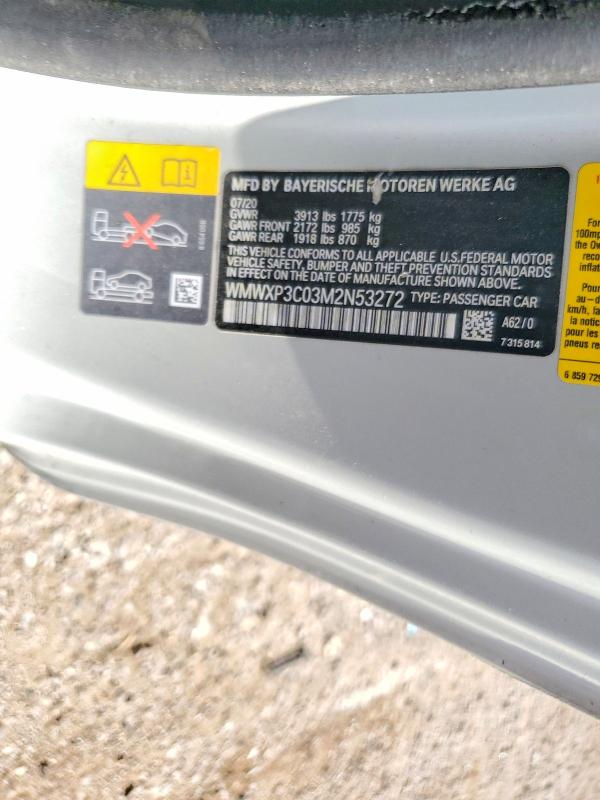Aukcja sprzedaży 2021 Mini Cooper, vin: WMWXP3C03M2N53272, numer aukcji: 63245186