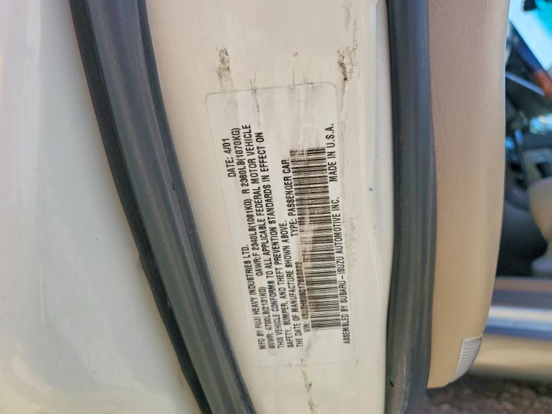2001 Subaru Legacy მანქანა იყიდება აუქციონზე, vin: 4S3BH806017668622, აუქციონის ნომერი: 63222506