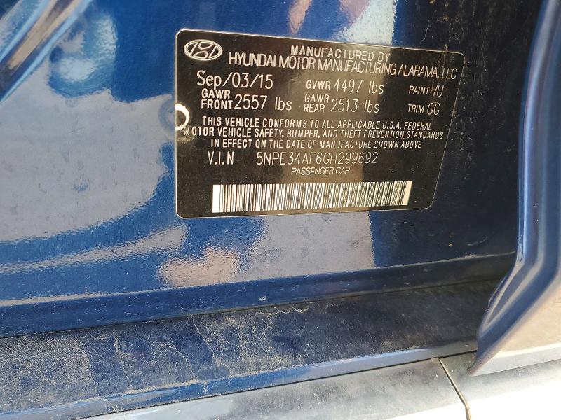 Aukcja sprzedaży 2016 Hyundai Sonata, vin: 5NPE34AF6GH299692, numer aukcji: 66180826