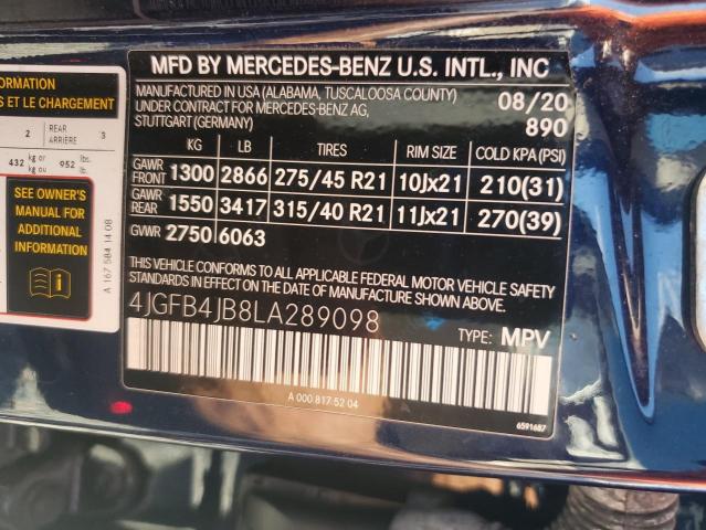 Aukcja sprzedaży 2020 Mercedes-benz Gle, vin: 4JGFB4JB8LA289098, numer aukcji: 66933706