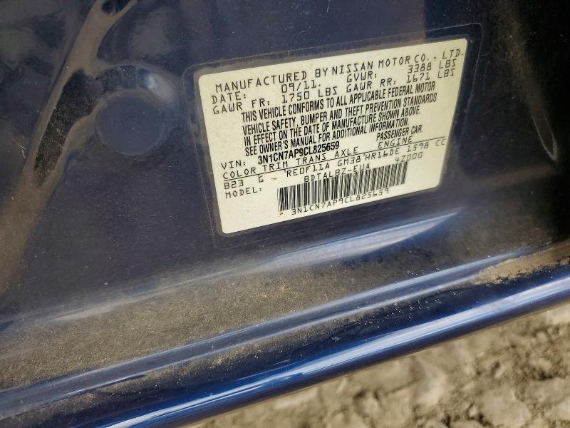 Продаж на аукціоні авто 2012 Nissan Versa, vin: 3N1CN7AP9CL825659, номер лоту: 63754556