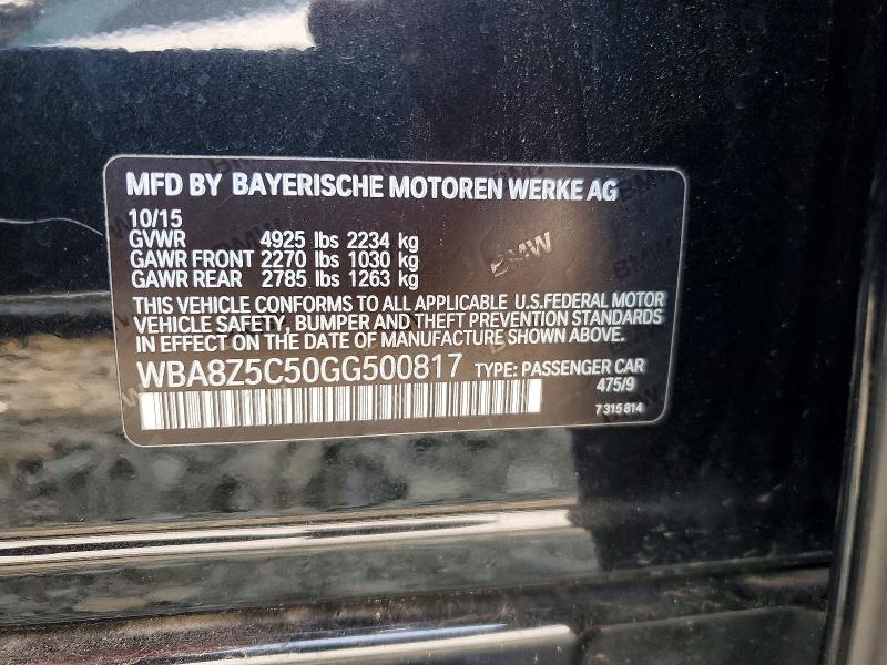64614586 :رقم المزاد ، WBA8Z5C50GG500817 vin ، 2016 Bmw 328 مزاد بيع