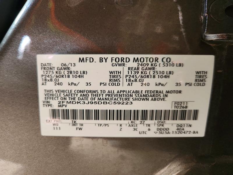 Продажа на аукционе авто 2013 Ford Edge, vin: 2FMDK3J95DBC59223, номер лота: 64800636