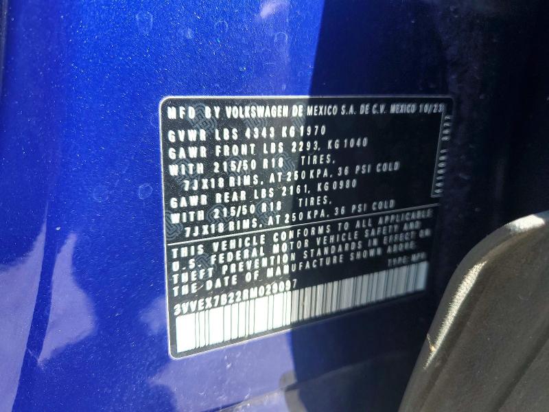 Aukcja sprzedaży 2024 Volkswagen Taos, vin: 3VVEX7B22RM029097, numer aukcji: 65347076