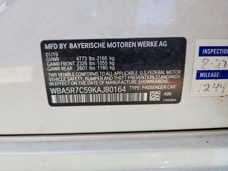 Aukcja sprzedaży 2019 Bmw 330xi, vin: WBA5R7C59KAJ80164, numer aukcji: 65110366
