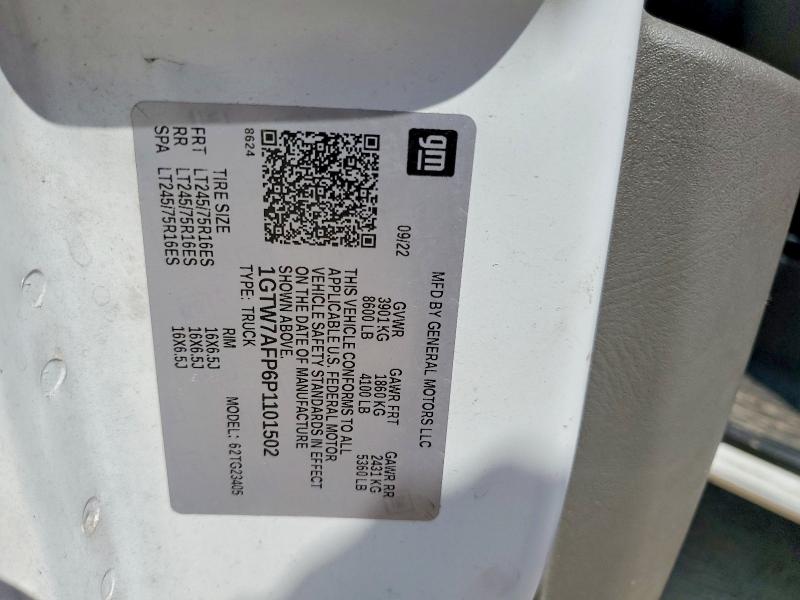 62509026 :رقم المزاد ، 1GTW7AFP6P1101502 vin ، 2023 Gmc Savana مزاد بيع