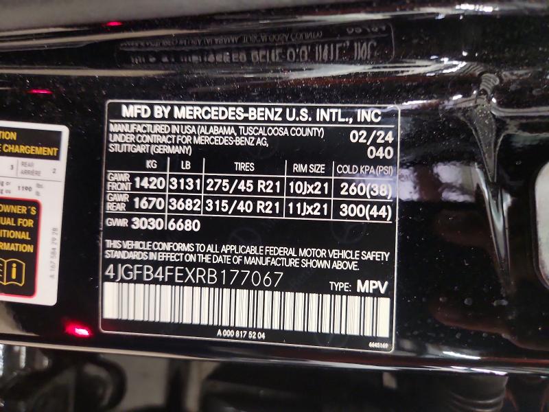 67134556 :رقم المزاد ، 4JGFB4FEXRB177067 vin ، 2024 Mercedes-benz Gle مزاد بيع