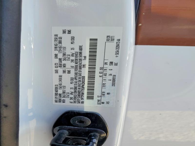 2023 Ford F150 მანქანა იყიდება აუქციონზე, vin: 1FTFW1T53PKD83355, აუქციონის ნომერი: 65982176