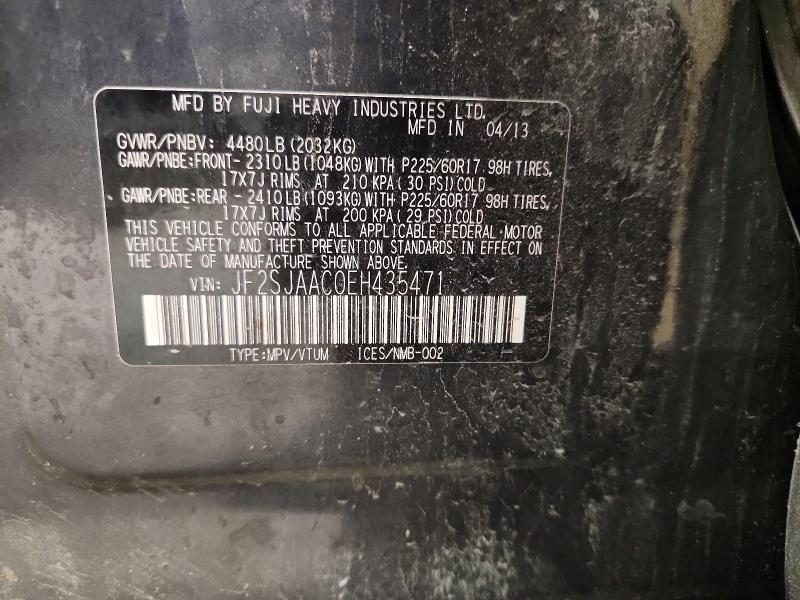 Aukcja sprzedaży 2014 Subaru Forester, vin: JF2SJAAC0EH435471, numer aukcji: 66507906