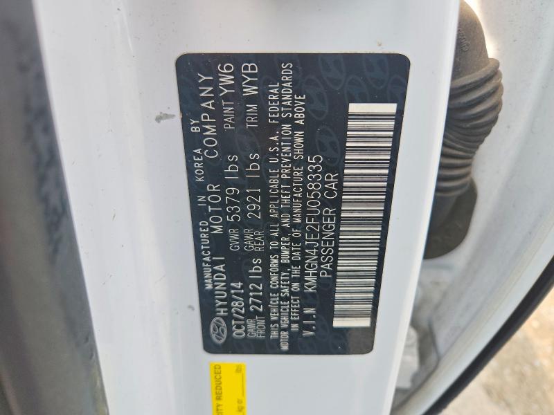 Продаж на аукціоні авто 2015 Hyundai Genesis, vin: KMHGN4JE2FU058335, номер лоту: 63923626