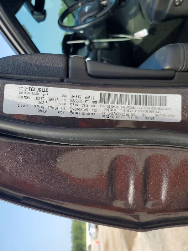 65820016 :رقم المزاد ، 1C4RJFAGXLC255602 vin ، 2020 Jeep Grand Cherokee مزاد بيع