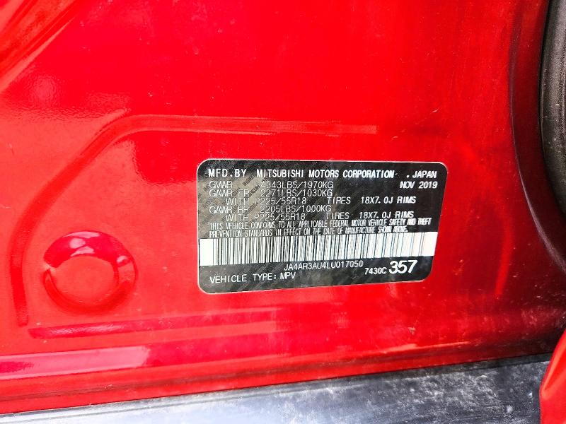 63932836 :رقم المزاد ، JA4AR3AU4LU017050 vin ، 2020 Mitsubishi Outlander Sport مزاد بيع