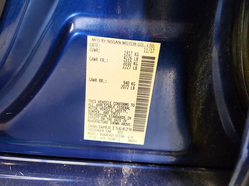 2018 Nissan Altima მანქანა იყიდება აუქციონზე, vin: 1N4AL3AP8JC156429, აუქციონის ნომერი: 62939966