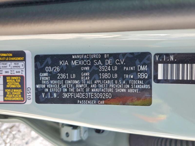 Продажа на аукционе авто 2026 Kia K4, vin: 3KPFU4DE3TE309260, номер лота: 63355856