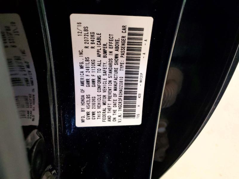 Продаж на аукціоні авто 2017 Honda Accord, vin: 1HGCR3F80HA020810, номер лоту: 65868536