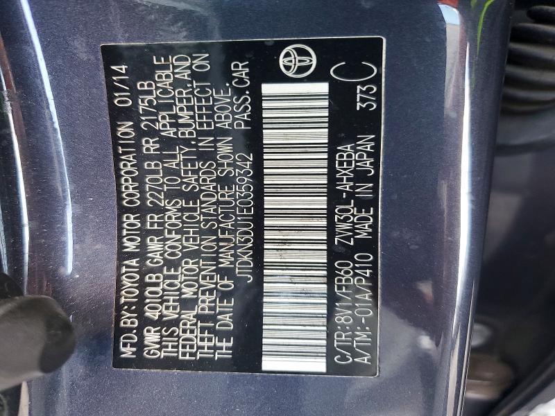 Продаж на аукціоні авто 2014 Toyota Prius, vin: JTDKN3DU1E0359342, номер лоту: 63904186