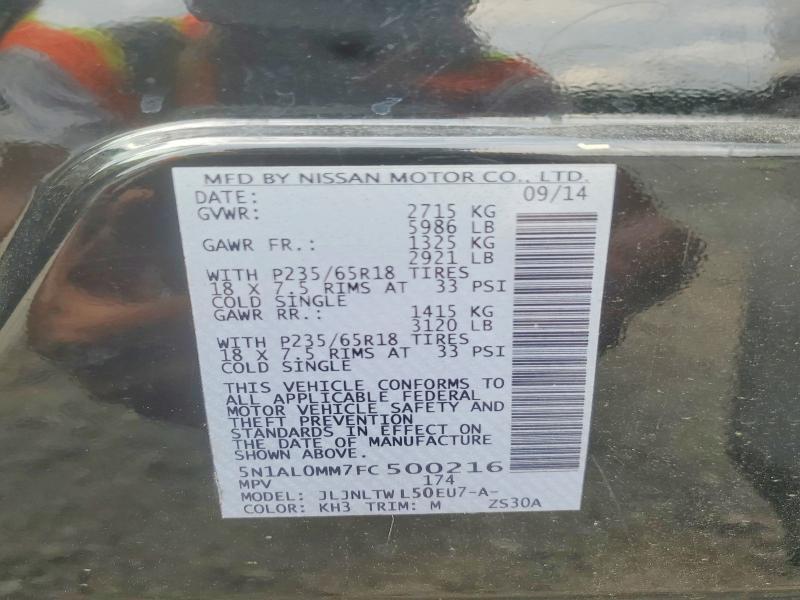 Продажа на аукционе авто 2015 Infiniti Qx60, vin: 5N1AL0MM7FC500216, номер лота: 61435956