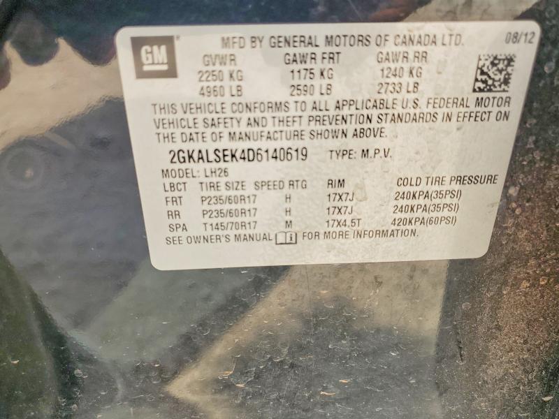 63934426 :رقم المزاد ، 2GKALSEK4D6140619 vin ، 2013 Gmc Terrain مزاد بيع