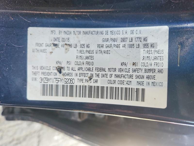 Продажа на аукционе авто 2015 Mazda 3, vin: 3MZBM1V75FM192060, номер лота: 65130086
